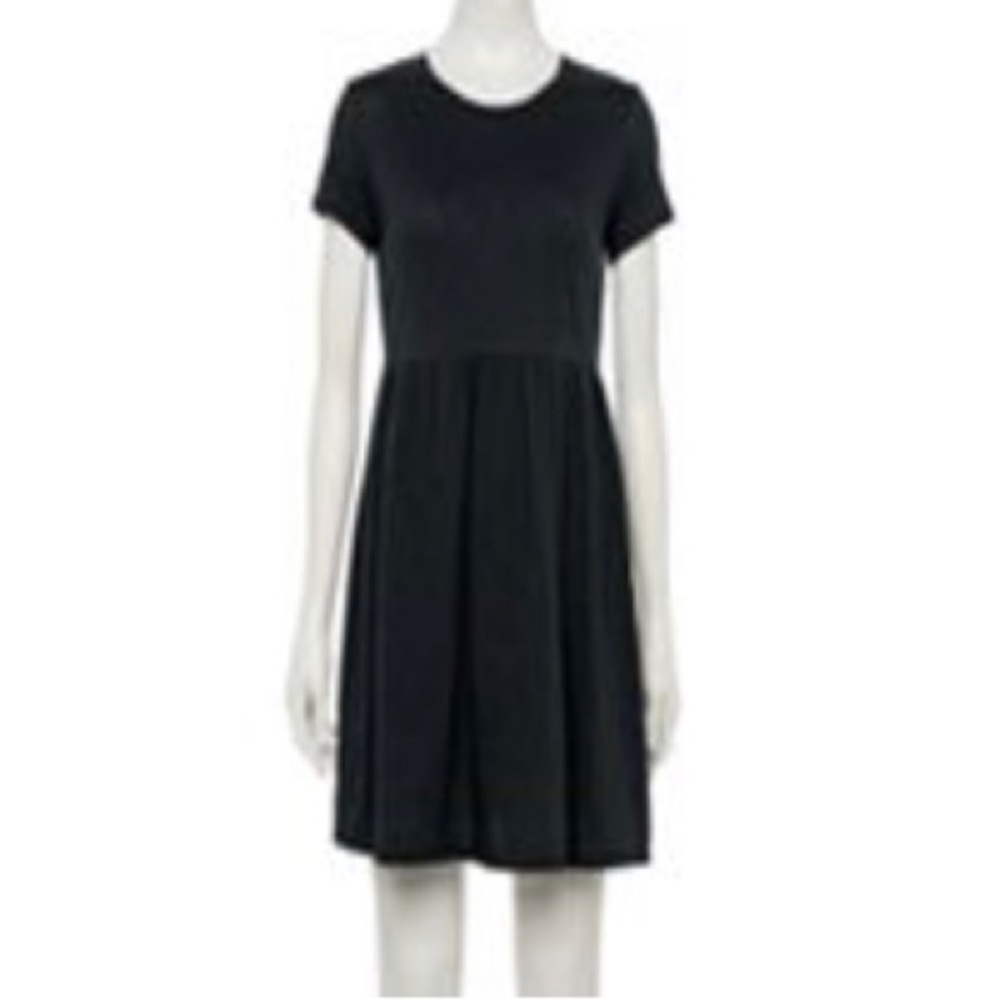 SO Black Short-Sleeve Fit-and-Flare Dress